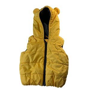 Gymboree Yellow Bear Hooded Puffer Vest Baby 3-6 months